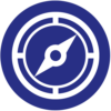 icons-compass_2 A blue and white compass icon, symbolizing navigation or direction.